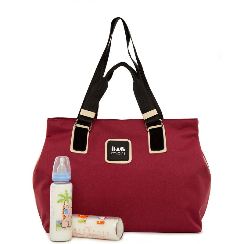 Bagmori Prebaľovacia taška béžová / bordová / čierna 58403529