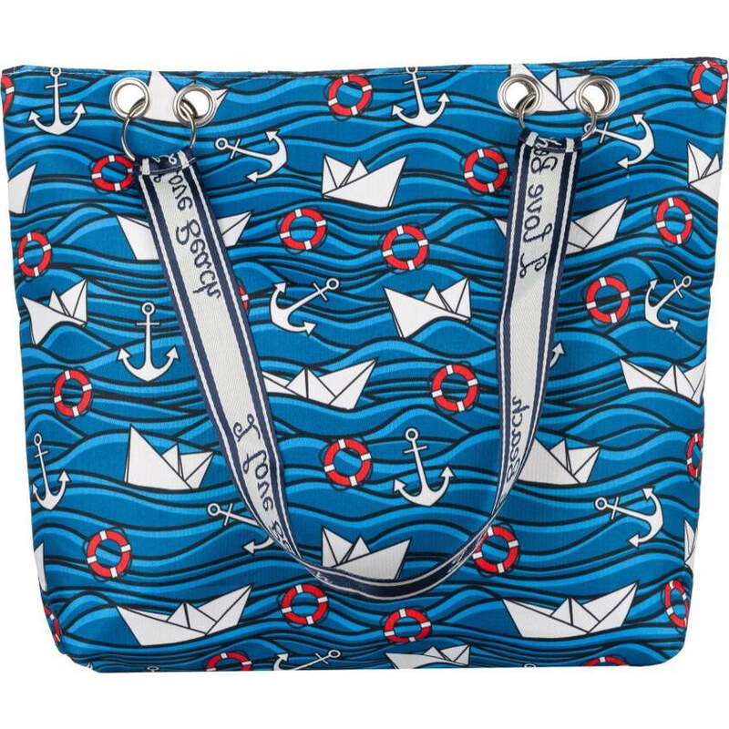 BASIC Modrá plážová taška s potlačou [DH] ML049 45661834