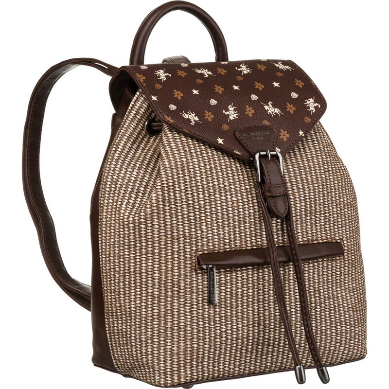 David Jones hnedý elegantný dámsky batoh s jemným vzorom 6875-3 55411711