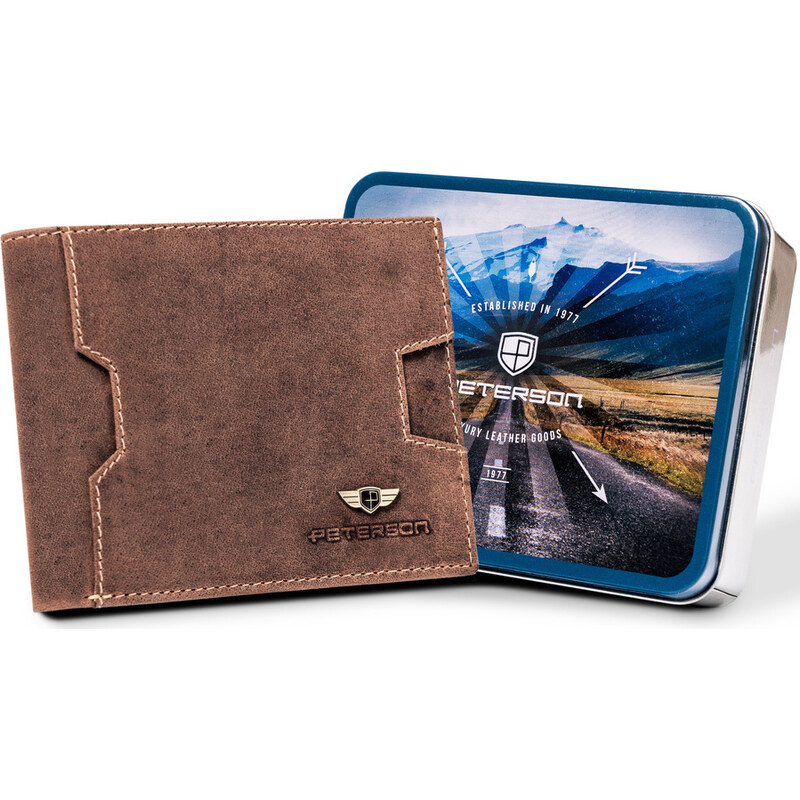 Peterson Hnedá kožená peňaženka W099 [DH] PTN N79 2-1-4 45830533