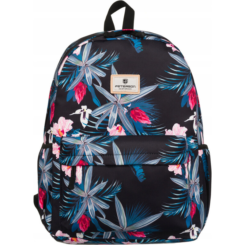 Peterson čierny kvetinový batoh s vreckom na notebook PTN 77702 49699548