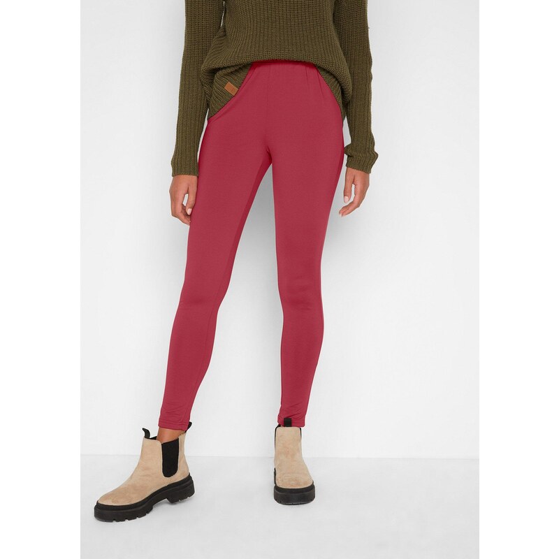 bonprix Termo legíny s pohodlným pásom, farba červená 60418104