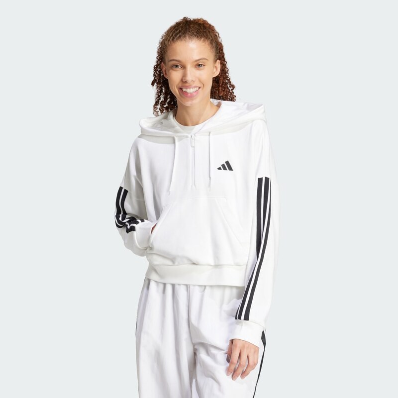 Adidas Mikina s kapucňou Essentials 3-Stripes French Terry Quarter-Zip 60426500