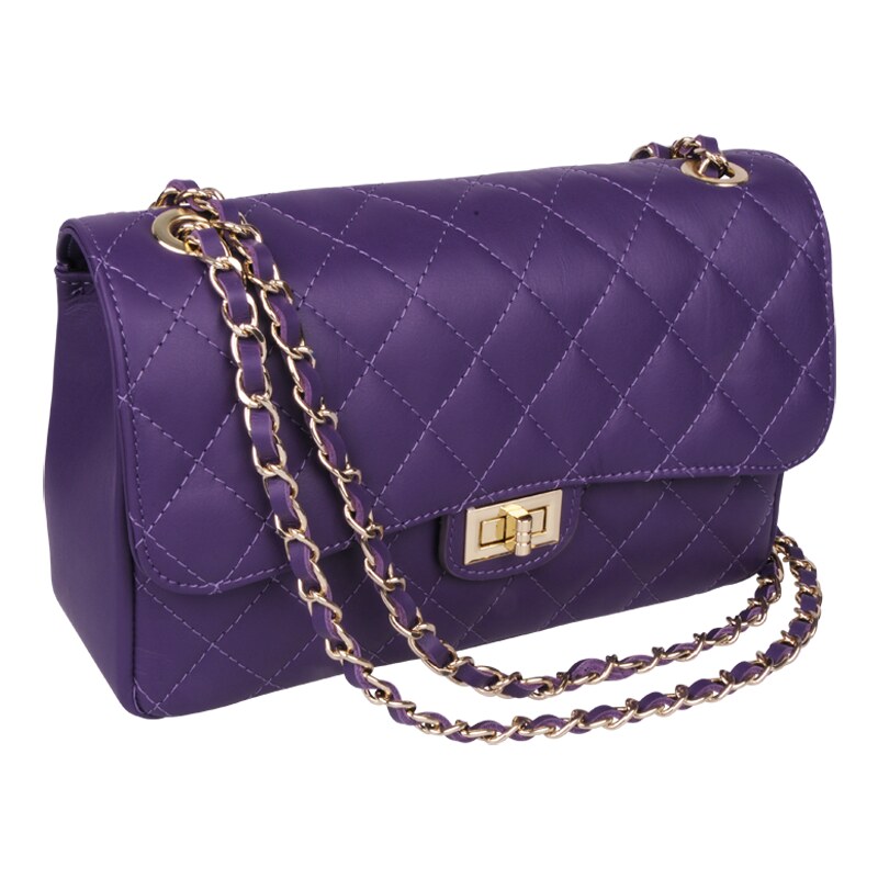 Fialová kožená talianska crossbody kabelka Eliana Viola NovaKabelka.sk 60434347