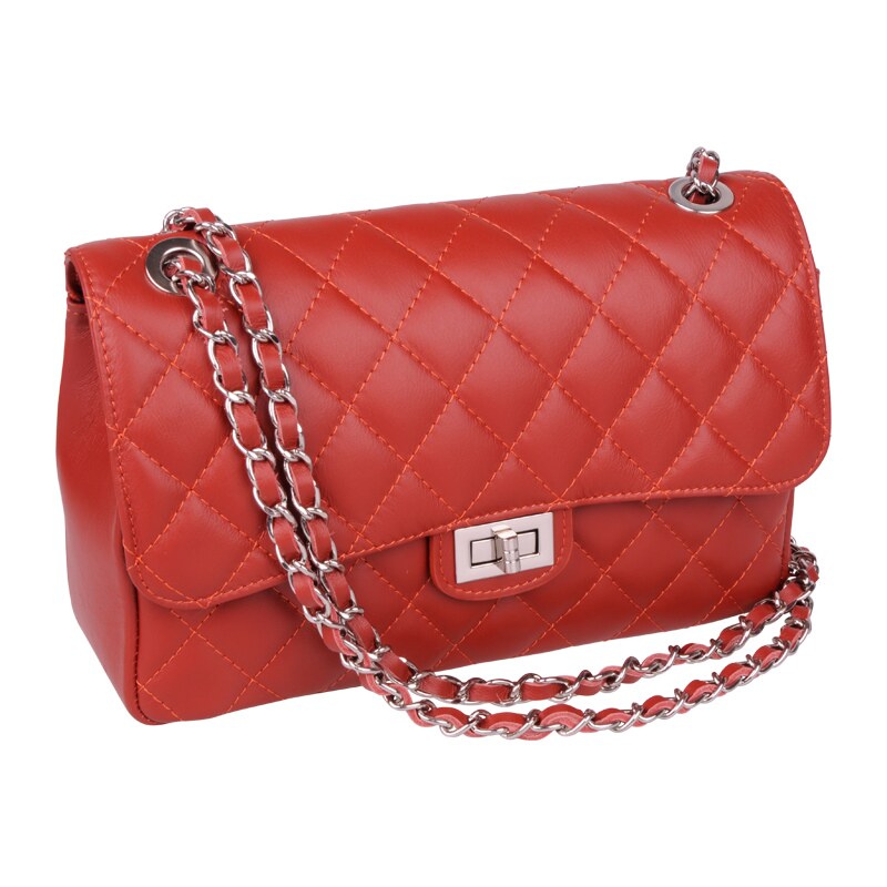 Červená kožená talianska crossbody kabelka Eliana Argento Mattone 60434345