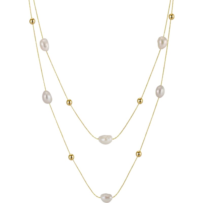 MAJYA Strieborná retiazka s perlami TAISA pozlátená 11320 64582303