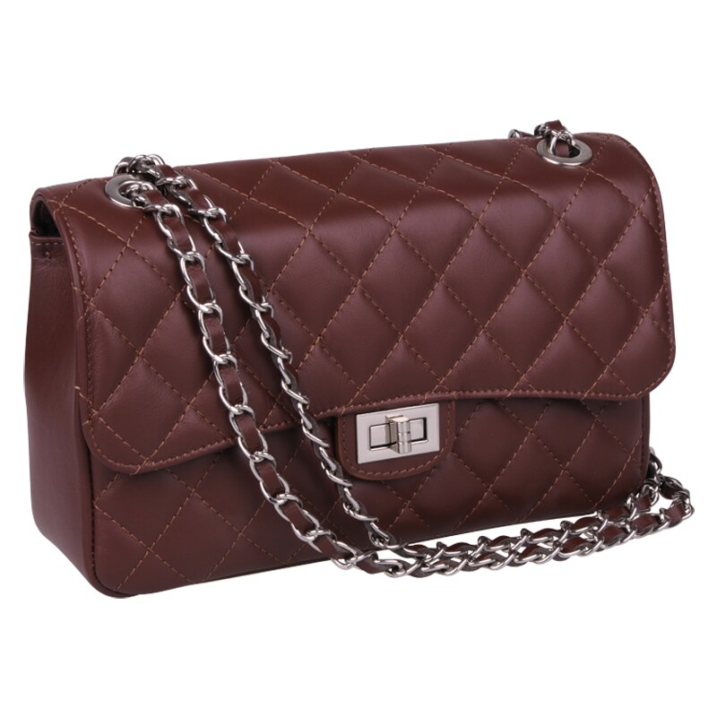 Hnedá kožená talianska crossbody kabelka Eliana Argento Marrone 60439867