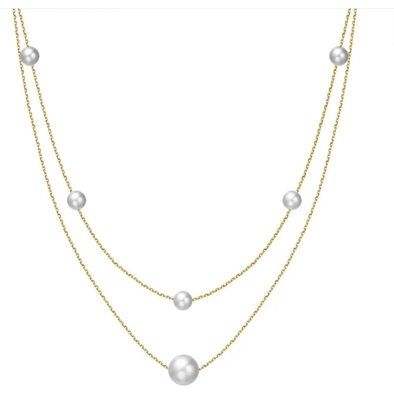 MAJYA Strieborná retiazka s perlami DEBRA pozlátená 11325 64582305