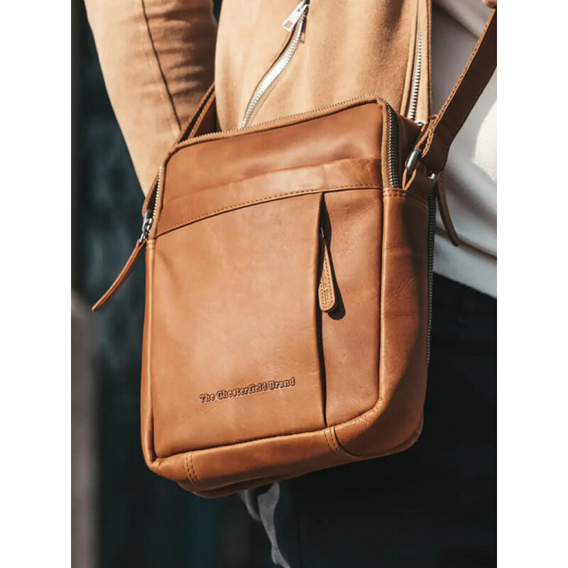 Pánska kožená taška cez rameno The Chesterfield Brand Loyd - koňak 58430272