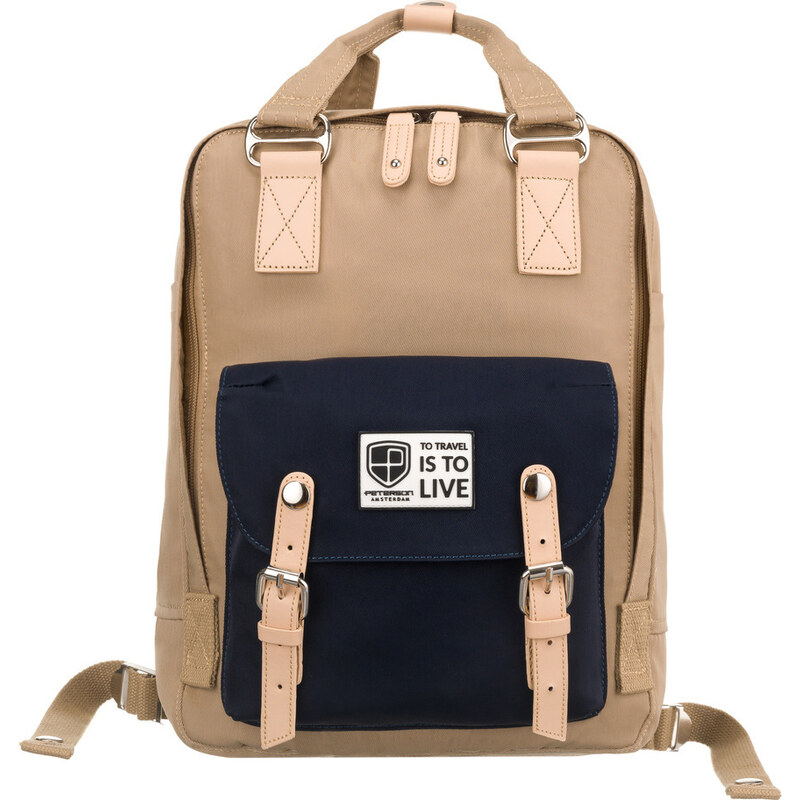 Peterson Béžovo-modrý športový štýlový plecniak [DH] PTN 2023-4 47888492