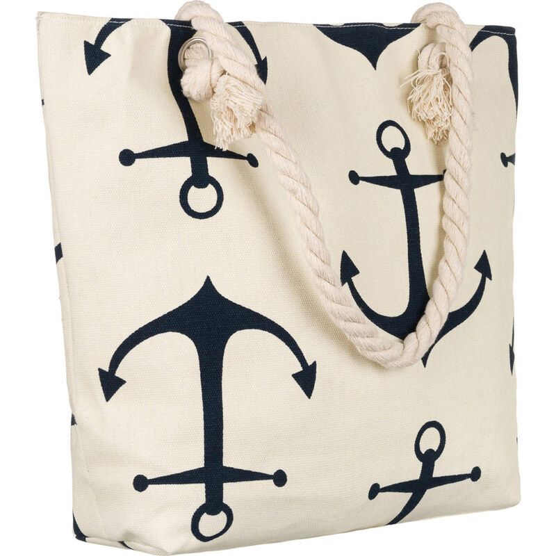 BASIC Béžová plážová taška s kotvami FB01-KOTWICE 56307023