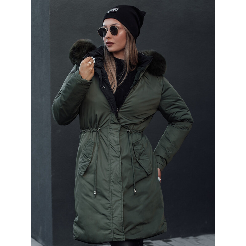 BASIC Zeleno-čierna dámska zimná obojstranná bunda TRENDNEL TY4589 60443544