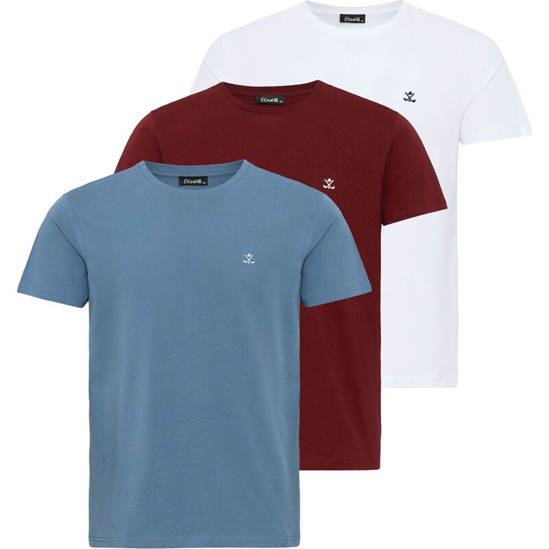 Cool Hill Tričko modrá / čerešňová / biela 60451352