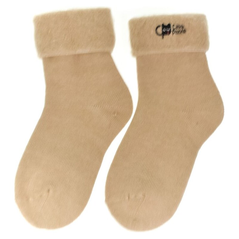 AURA.VIA Spandex detské svetlohnedé ponožky 28-35 60464073