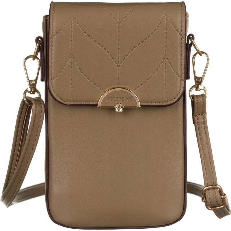 Peterson Tmavobéžová mini kabelka s chlopňou [DH] PTN M-16 46726907