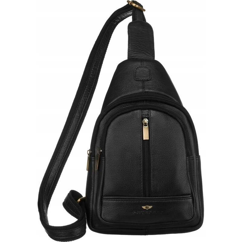 Peterson čierna pánska kožená taška cez rameno PTN 2981-NDM 49852609