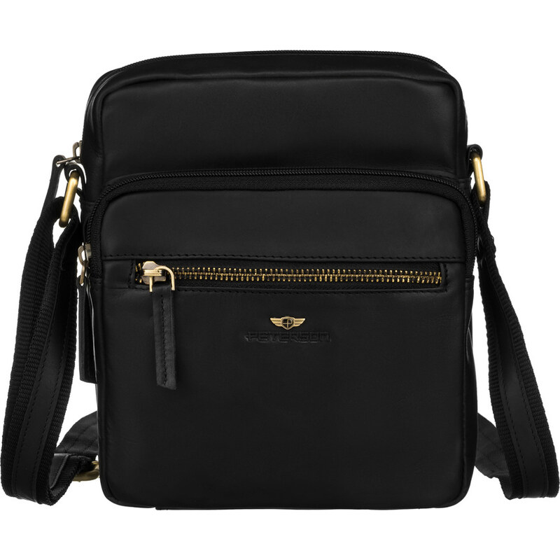 Elegantná čierna pánska kožená taška Peterson PTN 710-OPU 60475080