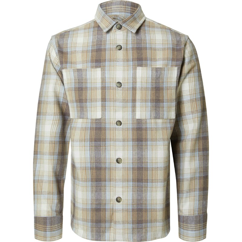 SELECTED Košeľa SLHHank krémová / tmavobéžová / pastelovo modrá / 62269932