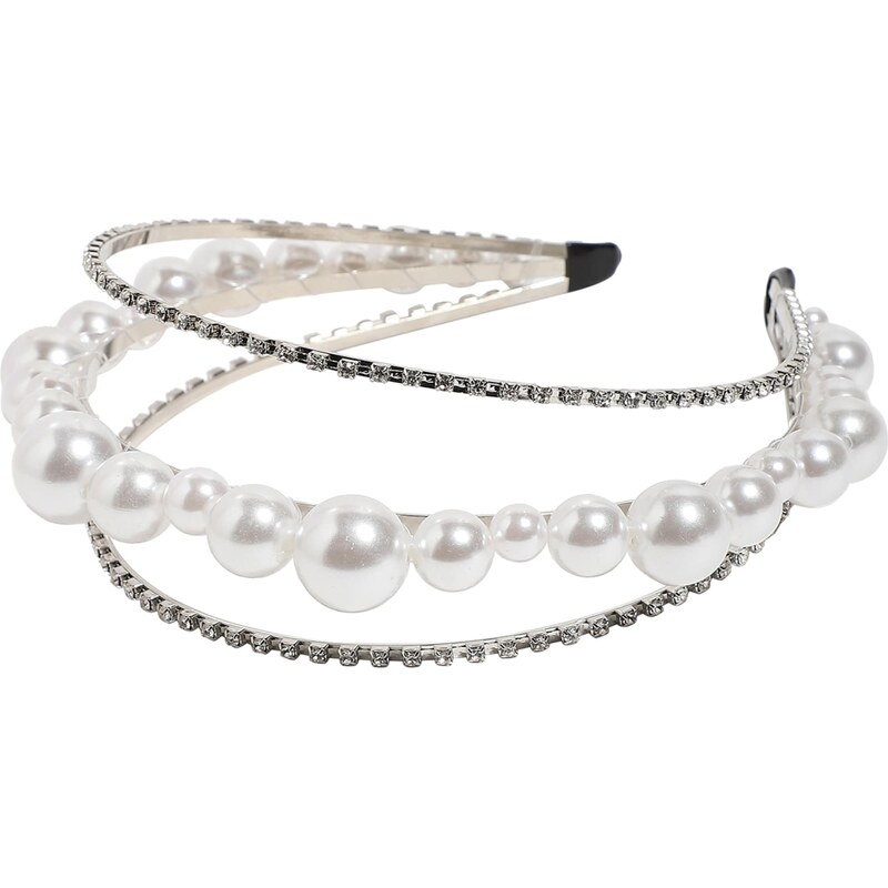 SOHI Bižutéria do vlasov Rukhar strieborná / perlovo biela 62391938