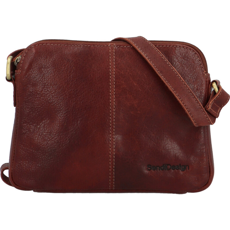 Kožená crossbody taška koňakovo hnedá - SendiDesign Vereno koňak 60478748
