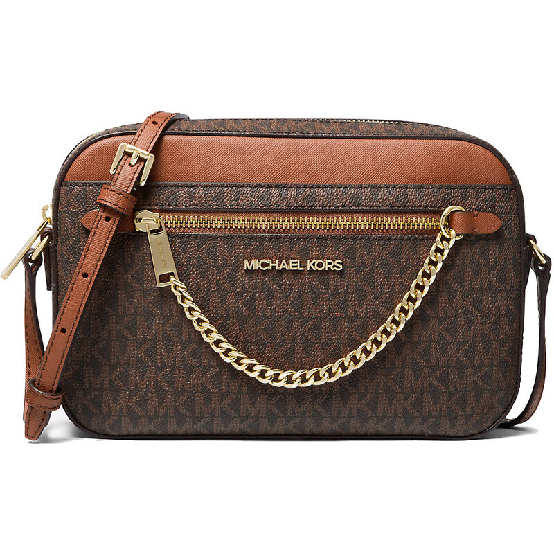 Michael Kors Jet Set Large Logo Crossbody Bag Brown 63717811