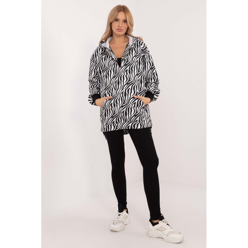 MladaModa 3-dielna tepláková súprava s topom model 96603 biela+čierna 60493621