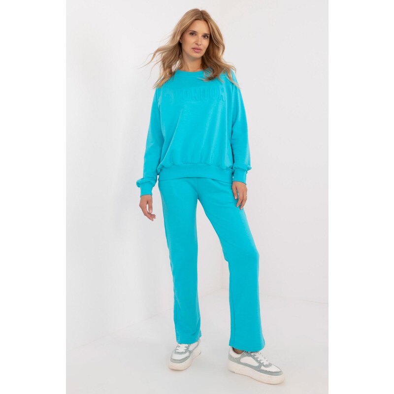 MladaModa Tepláková súprava s 3D aplikáciou model 93061 tyrkysová 60493645