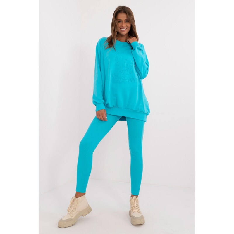 MladaModa Tepláková súprava s 3D aplikáciou model 87121 tyrkysová 60493653