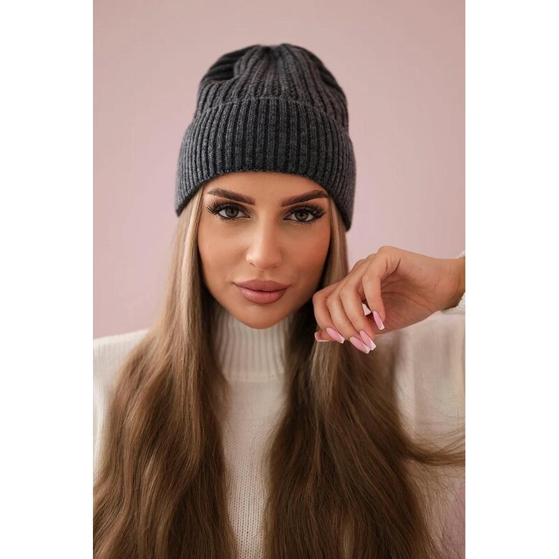 MladaModa Tenká dámska čiapka Malvina K250 grafitová 36492389