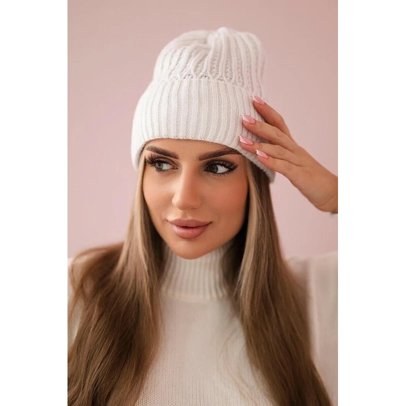 MladaModa Tenká dámska čiapka Malvina K250 biela 36492384