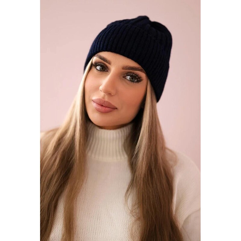 MladaModa Tenká dámska čiapka Malvina K250 námornícka modrá 36492388