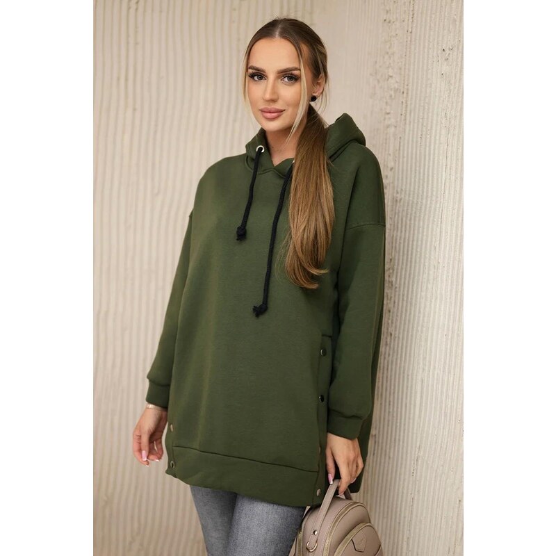 MladaModa Zateplená mikina s bočným zapínaním na patentky model 9358 35230862