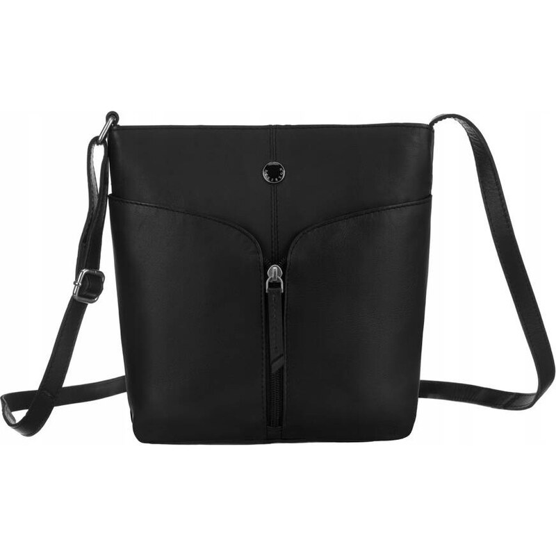 Peterson Čierna kožená crossbody kabelka [DH] PTN TOR-372-SNC 47888416