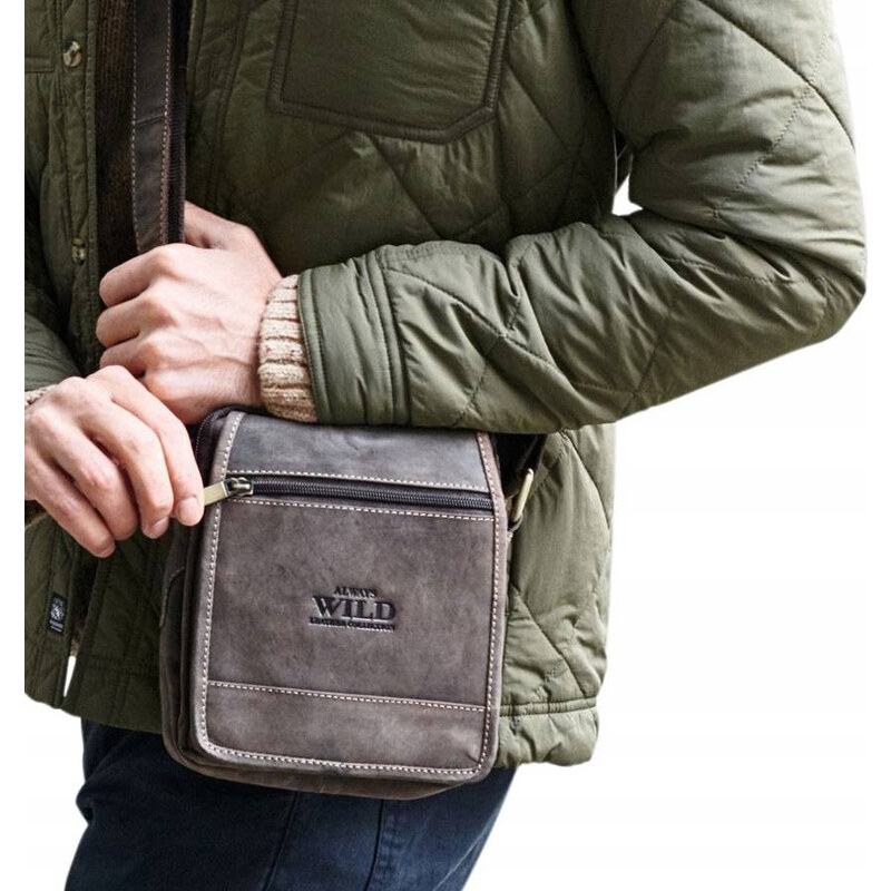 Always Wild tmavohnedá kožená taška cez rameno [DH] 251-MH 44080424