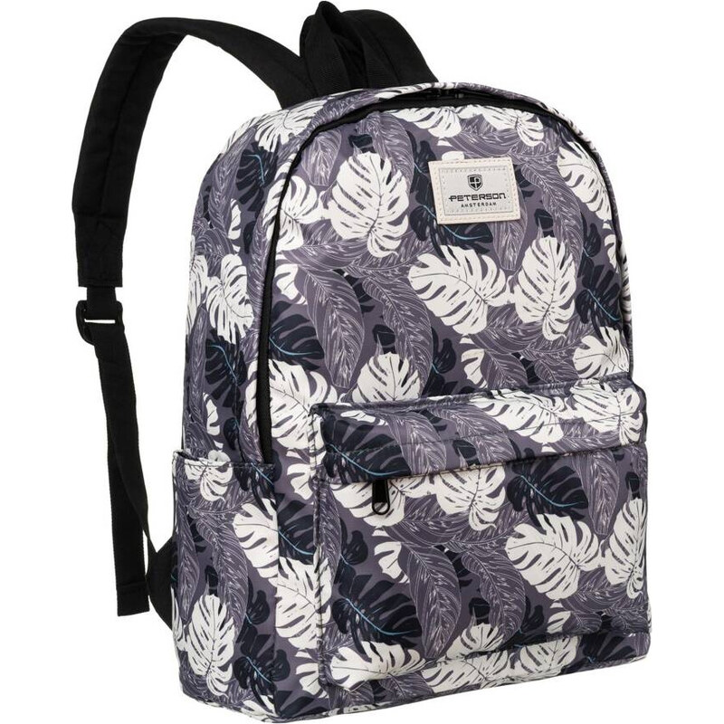 Tmavosivý batoh s kvetinovým vzorom Peterson PTN 79904 59080283
