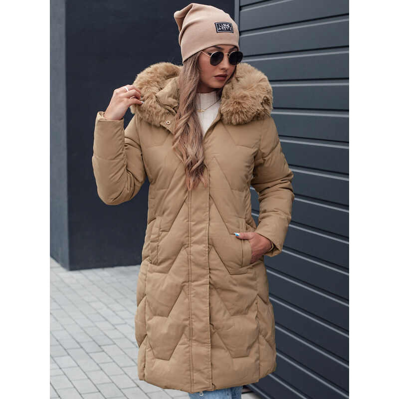 BASIC Béžová dámska zimná prešívaná bunda VEONI TY4718 60496130