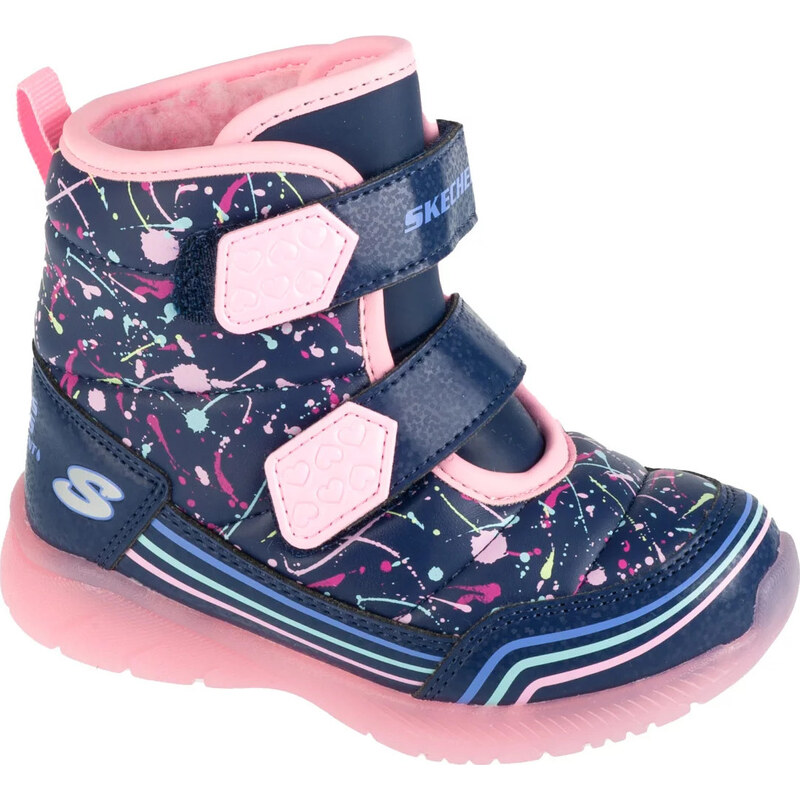 Tmavomodré dievčenské snehule Skechers Illumi-Brights - Power Paint 60496140
