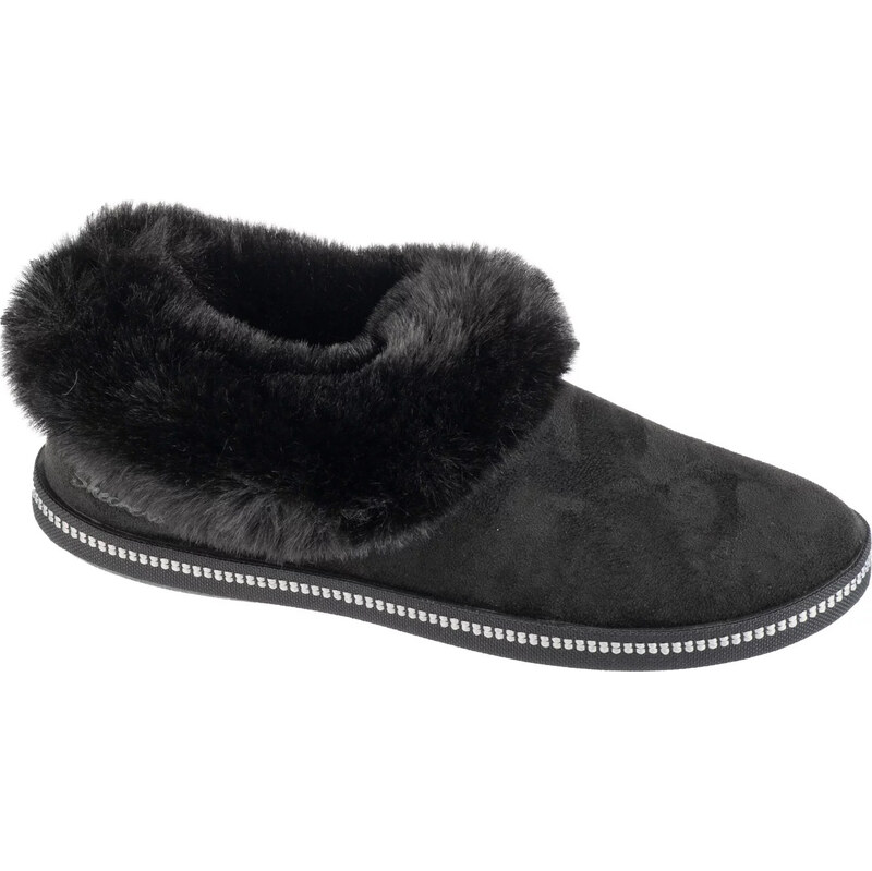 Čierne dámske šľapky s kožúškom Skechers Cozy Campfire - Winter Nights 60496141