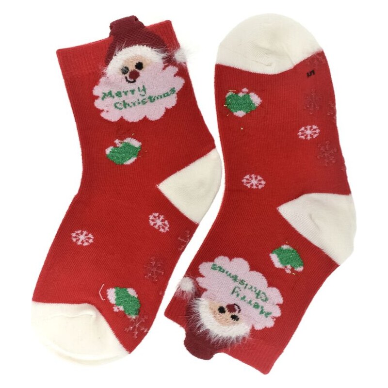 AURA.VIA Detské červené vianočné ponožky MerrySanta 0-2Y 60501292