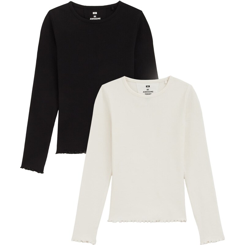 WE Fashion Tričko čierna / biela 62367484