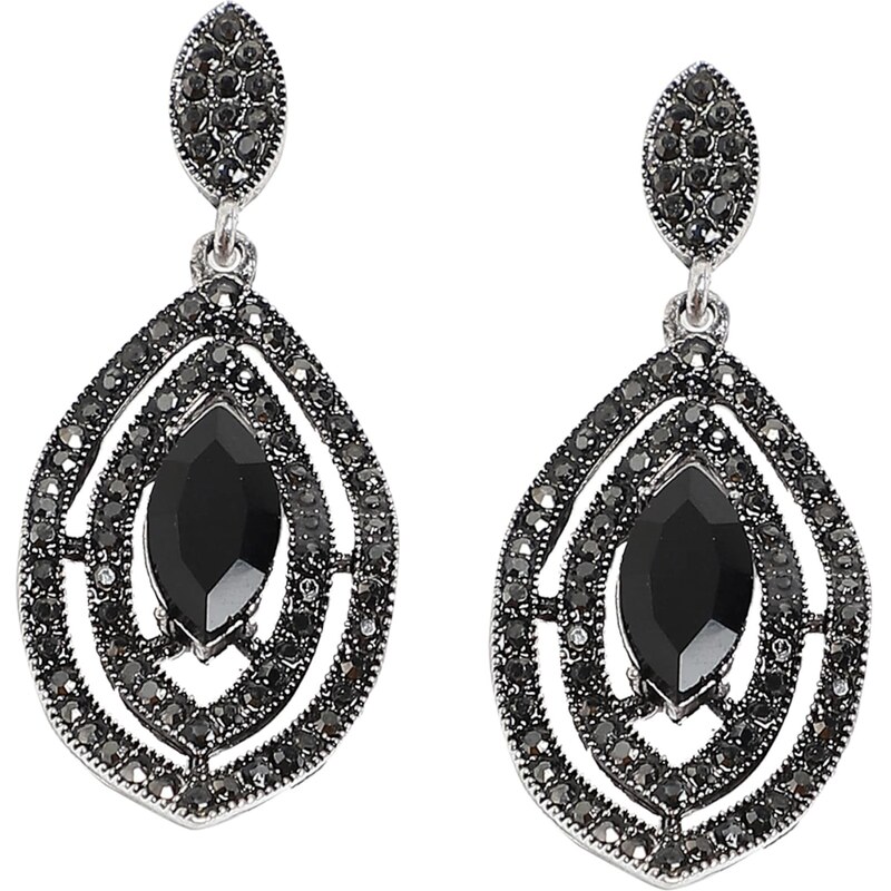 SOHI Náušnice Jarina čierna / strieborná 63147669