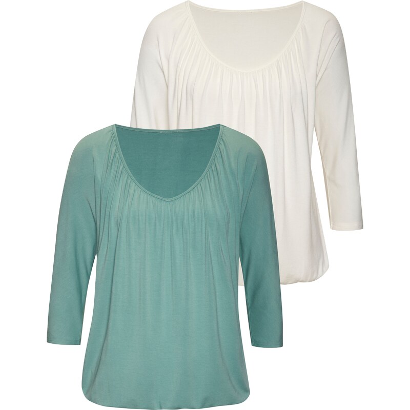 LASCANA Tričko tyrkysová / biela 62828573