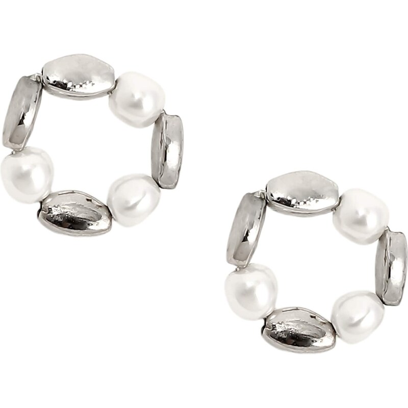 SOHI Náušnice Delia strieborná / biela 63148436