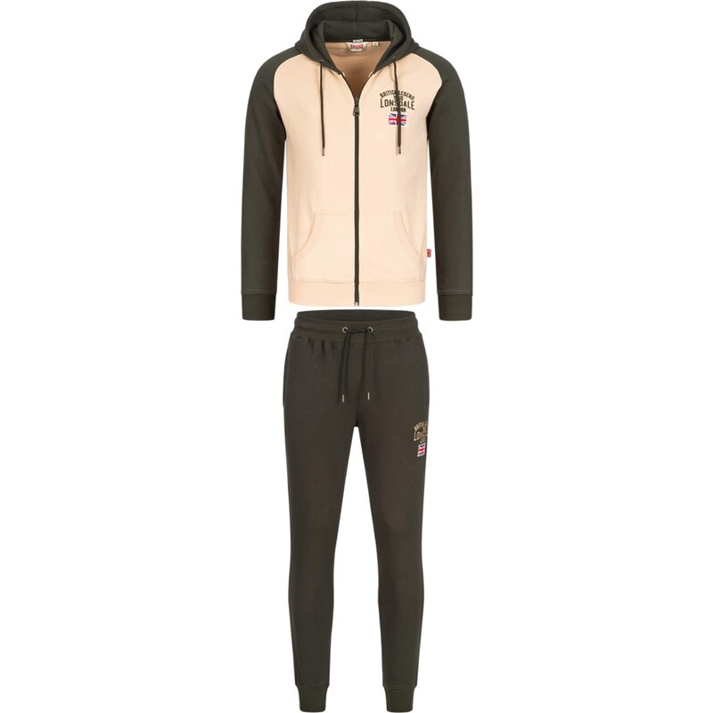 LONSDALE Joggingová súprava STRETTON krémová / olivová 60869576