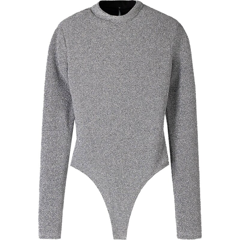 Bershka Košeľové body strieborná 63149900