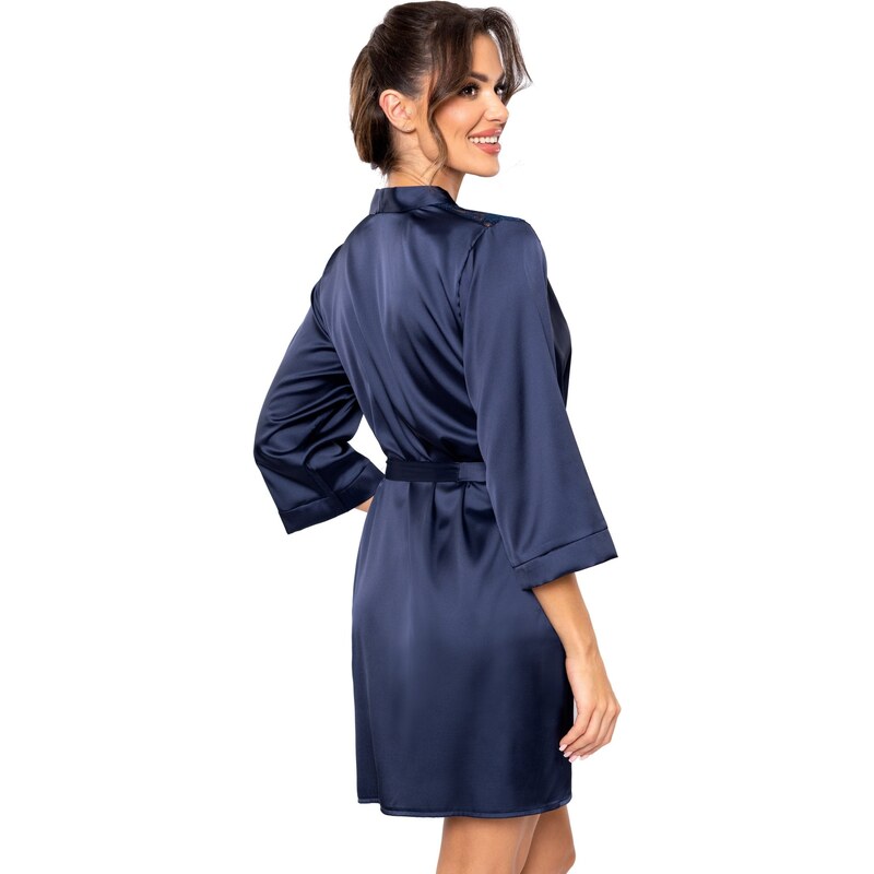 Donna saténový dámsky župan Mari s čipkou 60509696