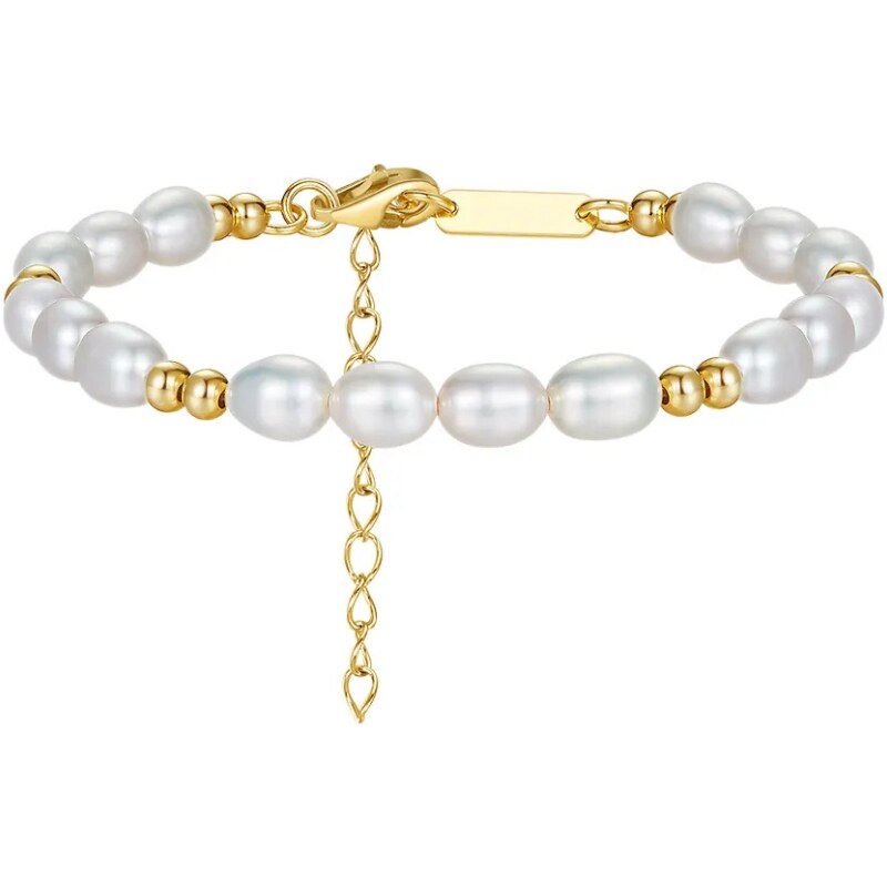 MAJYA Strieborný náramok s perlami ROZITA pozlátený 11328 64582309