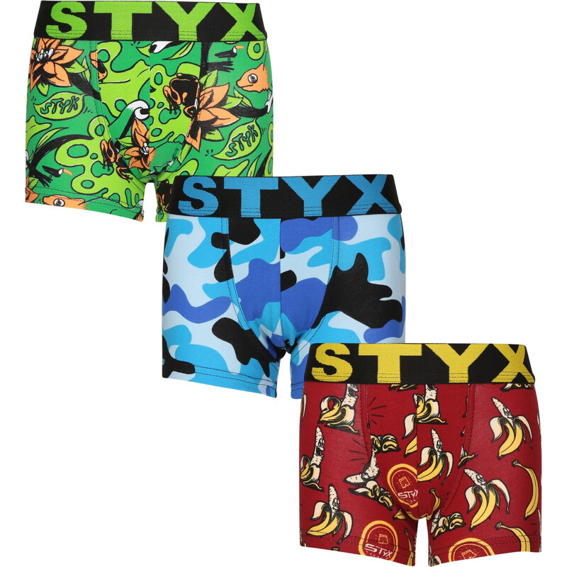 3PACK detské boxerky Styx art športová guma viacfarebné (3GJ13970) 6-8 66060809