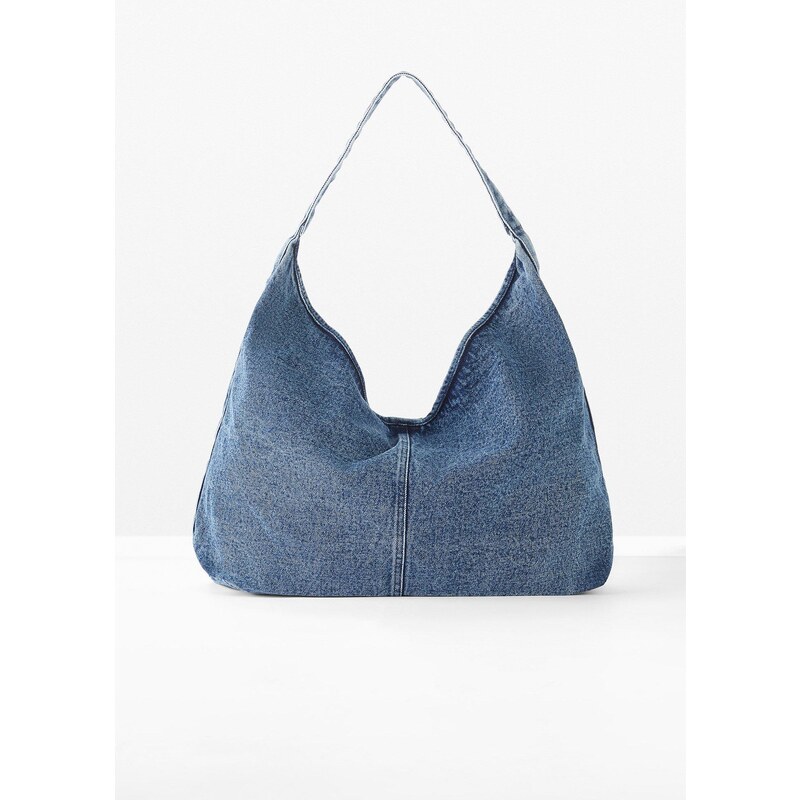 bonprix Taška Shopper z denimu, farba modrá 50408723