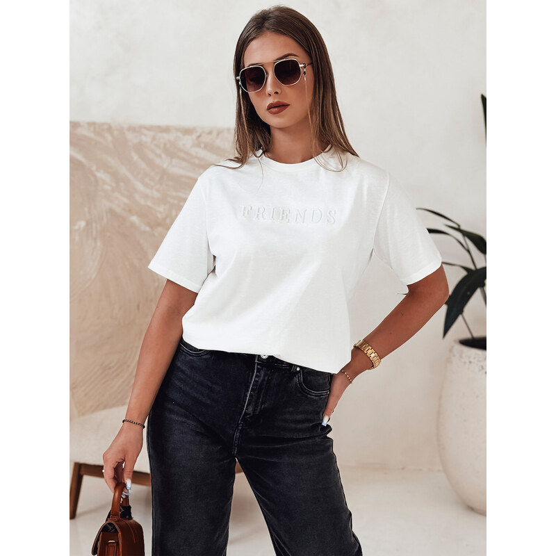 BASIC Smotanové dámske tričko s krátkym rukávom FRIENDS RY2574 60518832